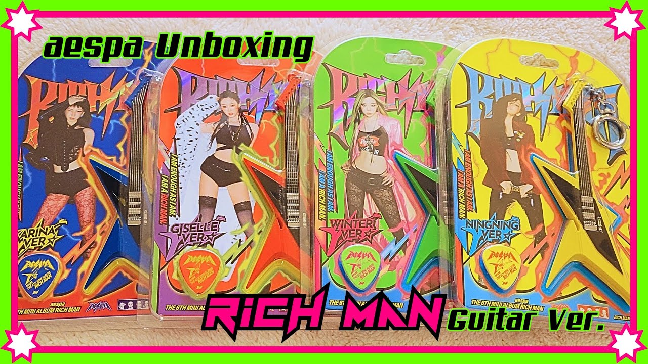 Unboxing aespa (에스파) 6th Mini Album RICH MAN [All Guitar Versions]