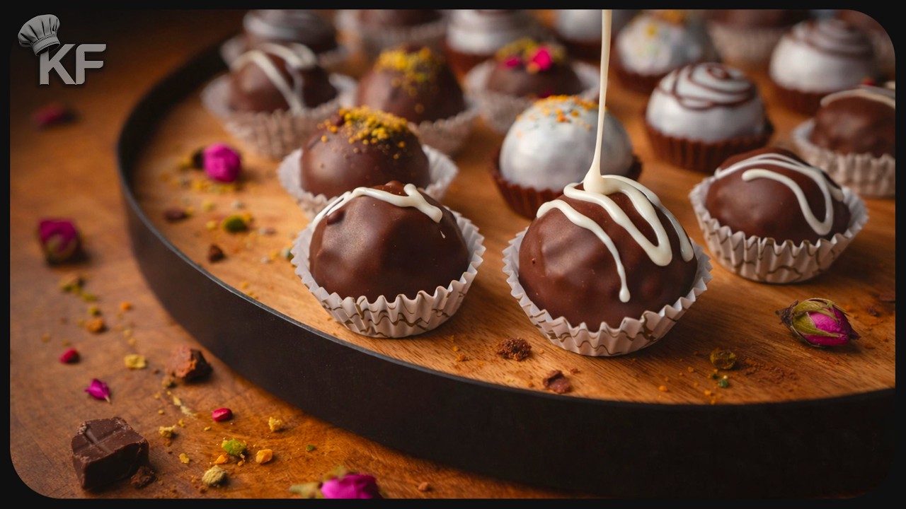 كرات الشوكولاتة بدون فرن في 10 دقائق ♡ حلوى سهلة بمكونات في كل بيت 🍫