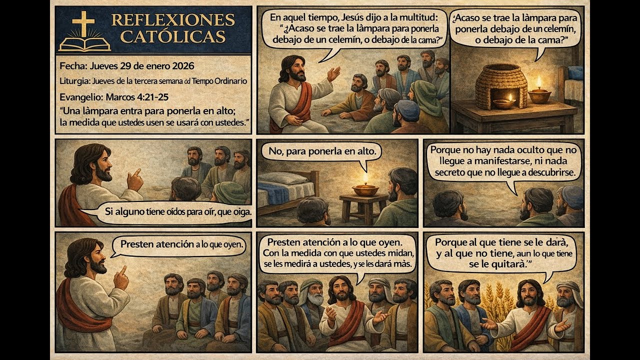 Reflexiones Católicas – Jueves 29 de enero de 2026, 3.ª semana del Tiempo Ordinario, Marcos 4,21–25