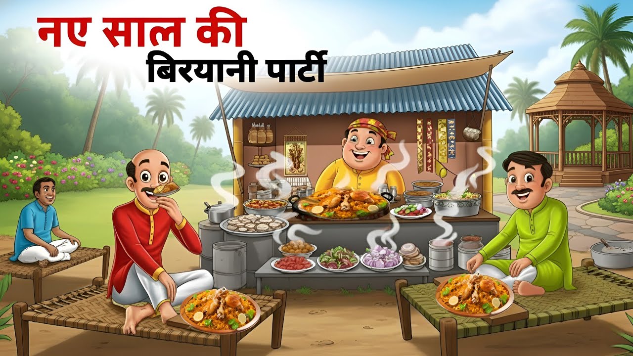 नए साल पर बिरयानी पार्टी  | New Year Briyani Party | hindi kahani | kahaniyan | cartoon story