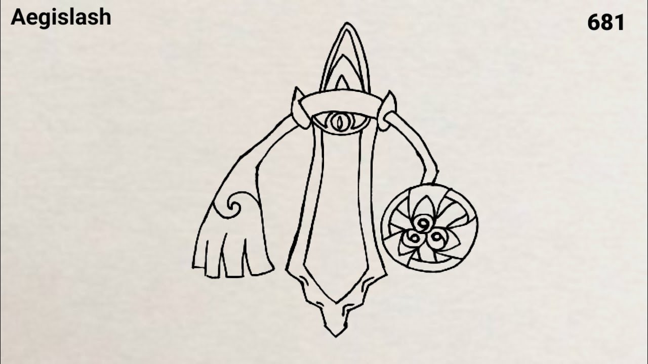 How to draw Aegislash From Pok&eacute;mon | Pokemon Drawing 681
