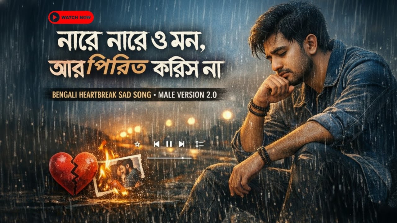 নারে নারে ও মন, আর পিরিত করিস না💔🥹 | Bengali Sad Song | Male Version 2.0 | #bengali #sad #song