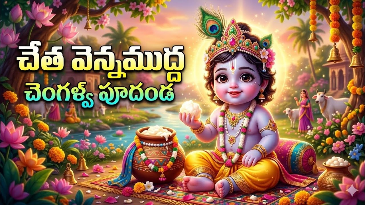 చేత వెన్నముద్ద చెంగల్వ పూదండ | Baby Krishna Song | Beautiful Telugu Krishna Devotional Song