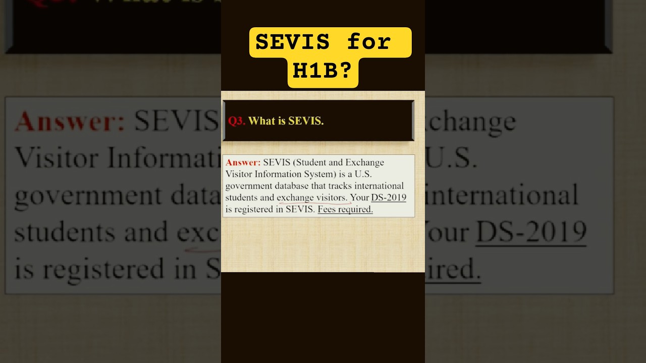 What is SEVIS I J1 Visa I H1B I Immigration I Student SEVIS