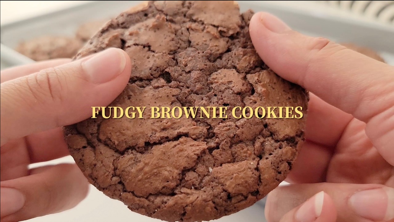 Fudgy Brownie Cookies (Shiny Crackle Top)