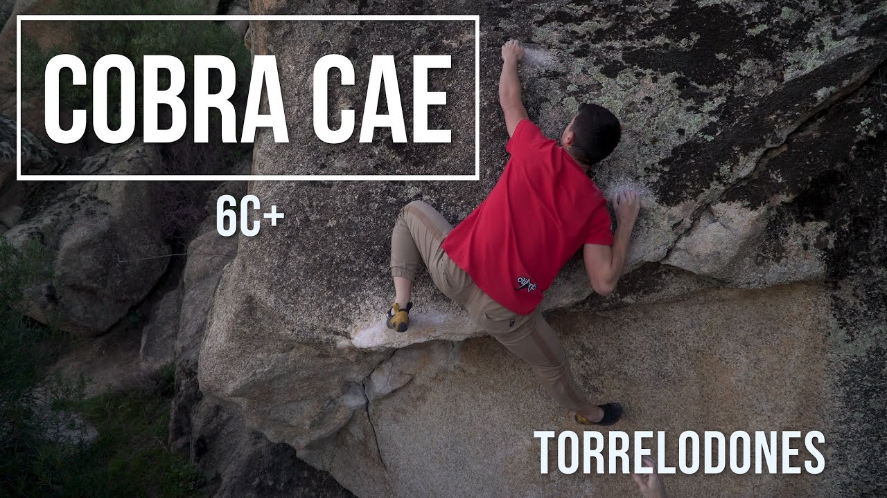 JavierP: Cobra cae (6c+) -Torrelodones boulder