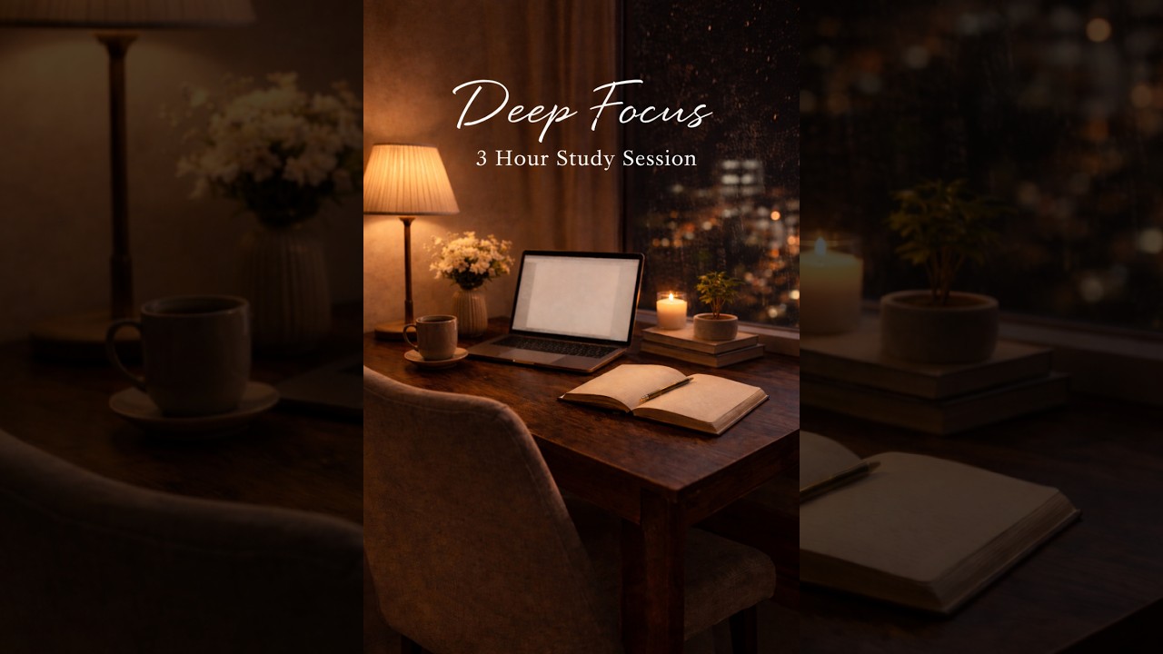 3 Hour Deep Focus Study Session | Calm Ambience for Concentration