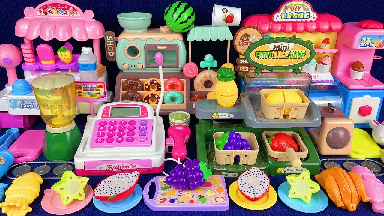 12 Minutes Satisfying with Unboxing Ice Cream Shop & Cash Register Play Set Review Toys | ASMR