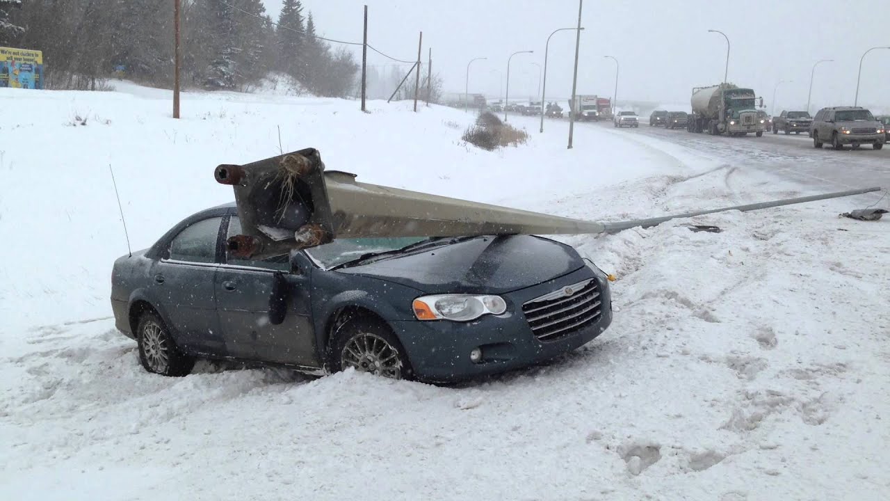 Highway Car Accident - Spinning Out in Snow - DASHCAM