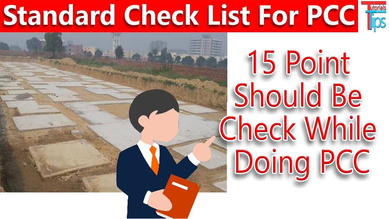Standard Check List For PCC | Check List For Construction Work