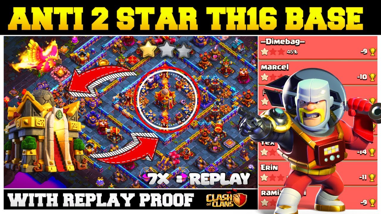 Only *1 Star* Town Hall 16 Base With Link + Replay | Th16 *Anti 2 Star* Base |