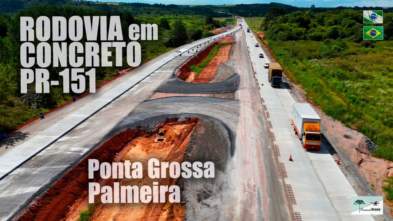 Obras na PR-151 entre Ponta Grossa e Palmeira