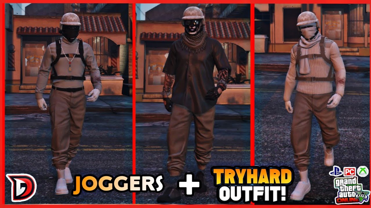 JOGGERS CAFE + TRYHARD OUTFITS GTA V ONLINE