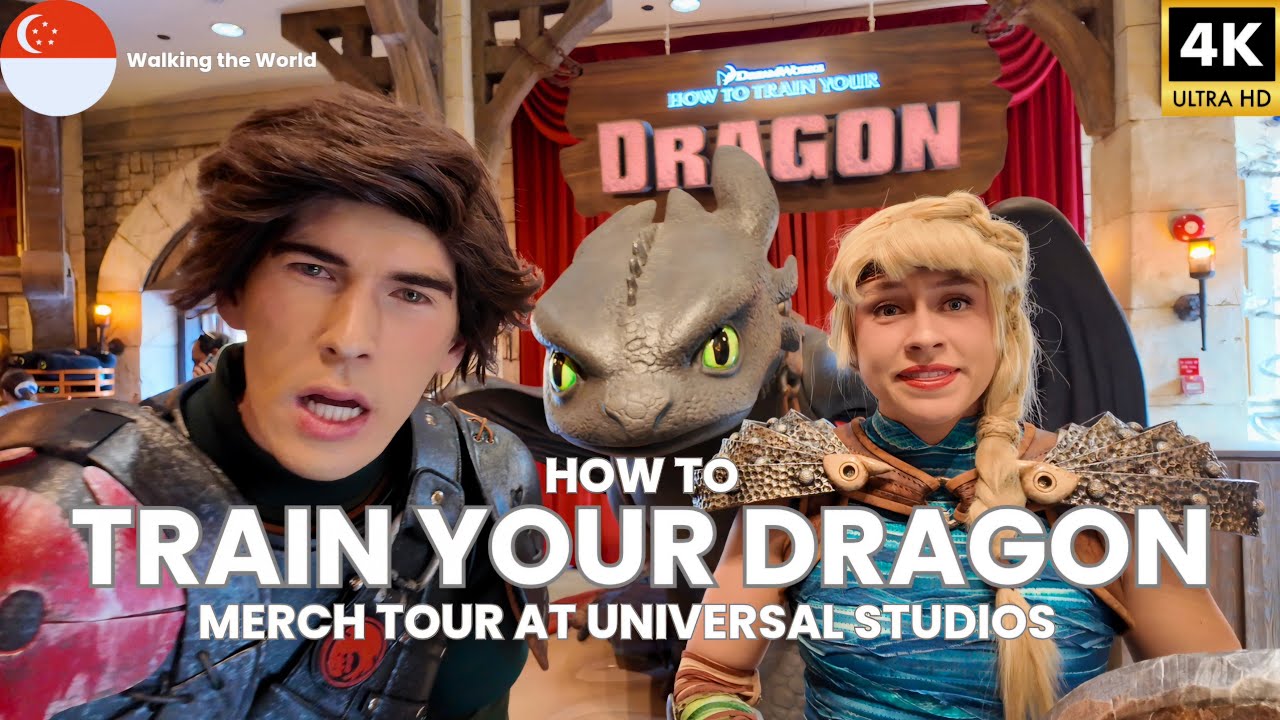 Meet Hiccup, Toothless & Astrid at Universal Studios Singapore! How to Train Your Dragon Merch Tour