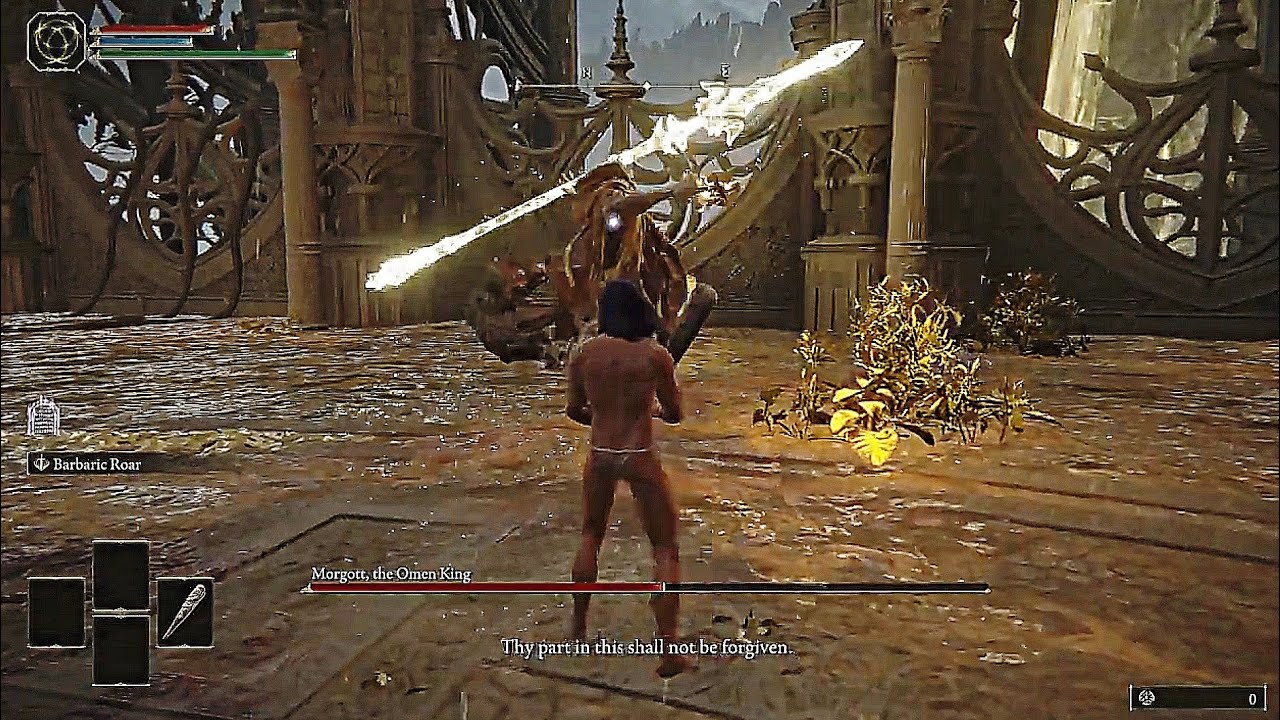 Morgott, the Omen King - RL1, no damage taken, no talismans, no parries, solo with a Club +13