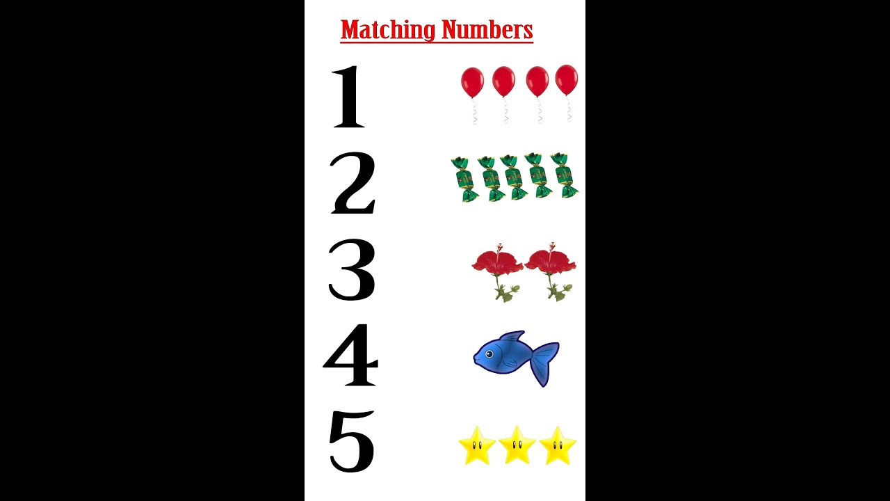 Matching Numbers 1 to 5, Match Numbers One To Five, Numbers Matching , One to Five Numbers Matching