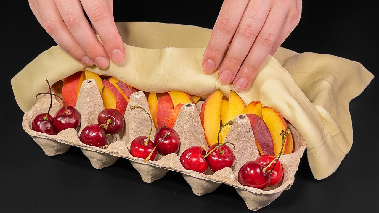 Don't throw away egg wrappers! A simple and delicious fruit dessert! 5 minute recipe