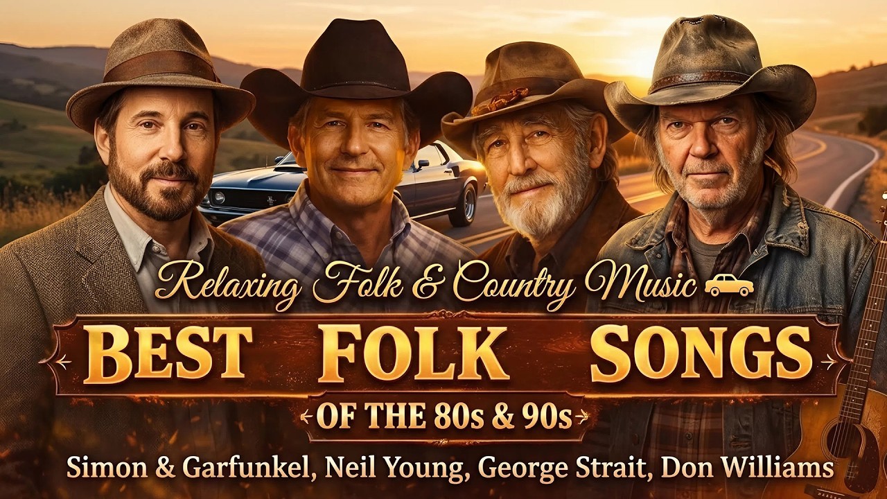 Relaxing Folk & Country Music 🚗 Best Folk Songs of the 80s & 90s 🌾 Simon & Garfunkel, Neil Young...