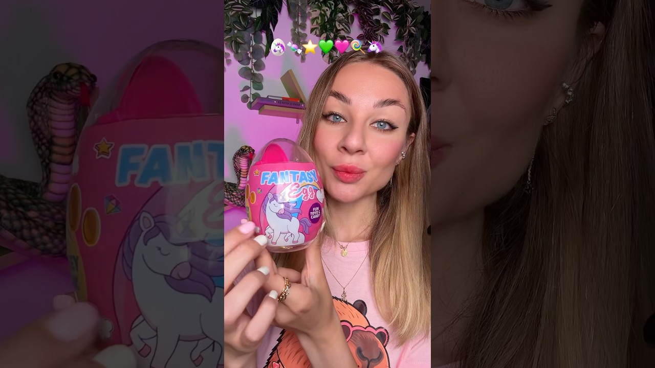 Opening unicorn egg with strange candies and prizes 🙄