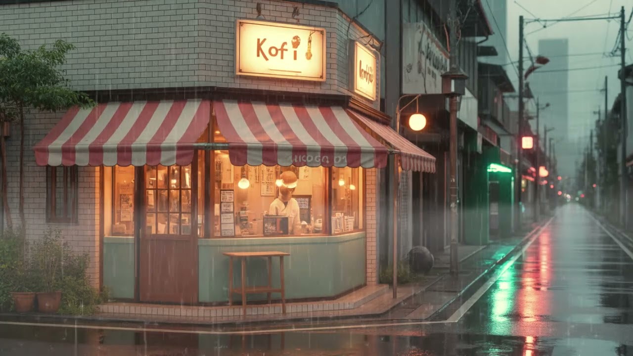 Rainy Night Lofi– Relaxing Japanese Old Town Ambience for Study & Sleep