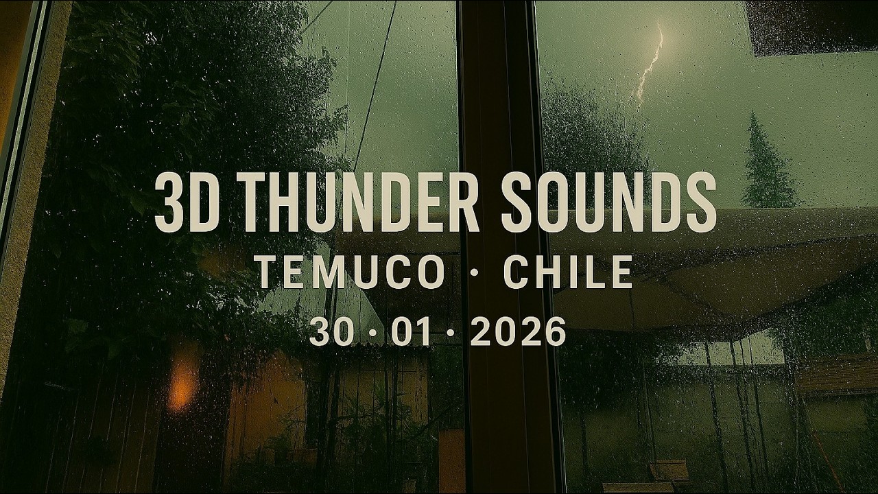 Relaxing 3D Rain & Thunder • Real Storm in Temuco, Chile - 1 hour - No Audio Compression - Tormenta
