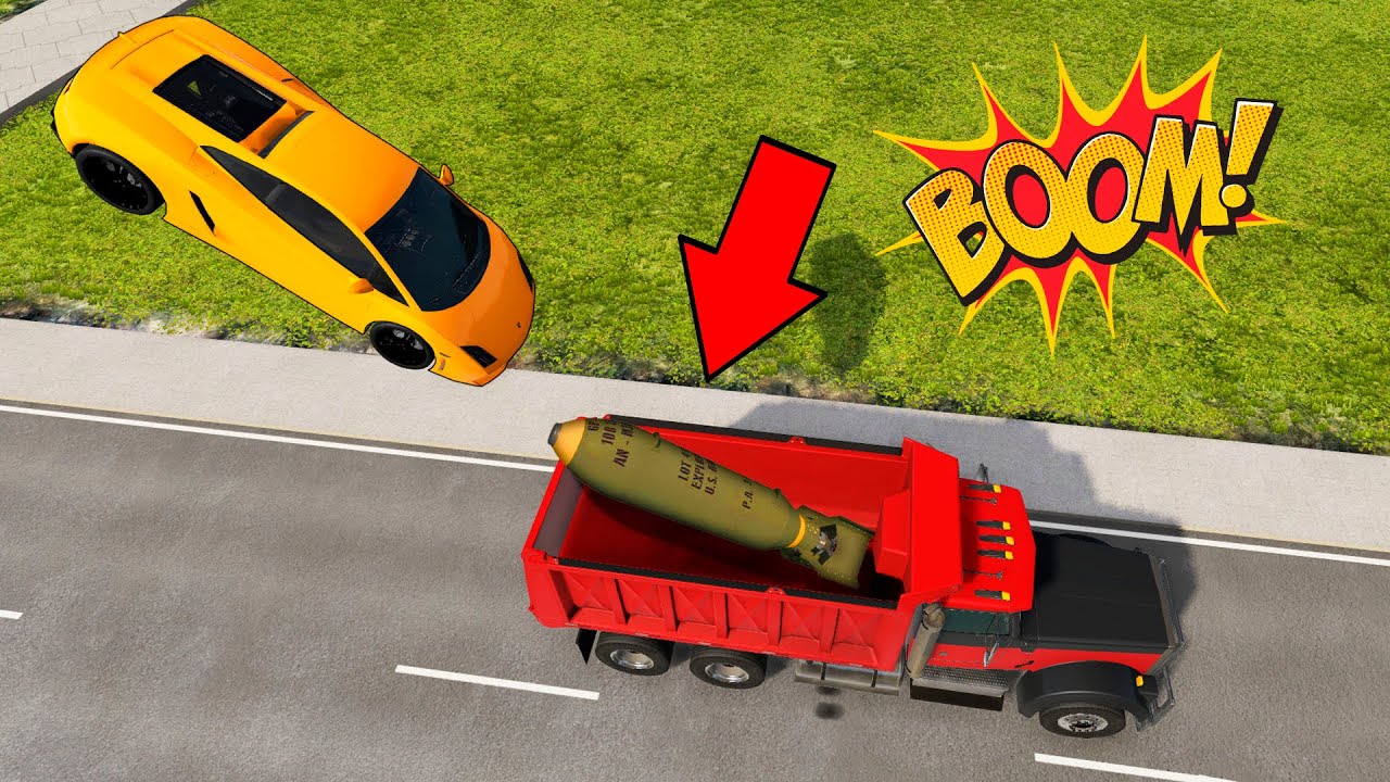 Car VS Bomb Truck | BeamNG Drive crashes | BimTestCrash