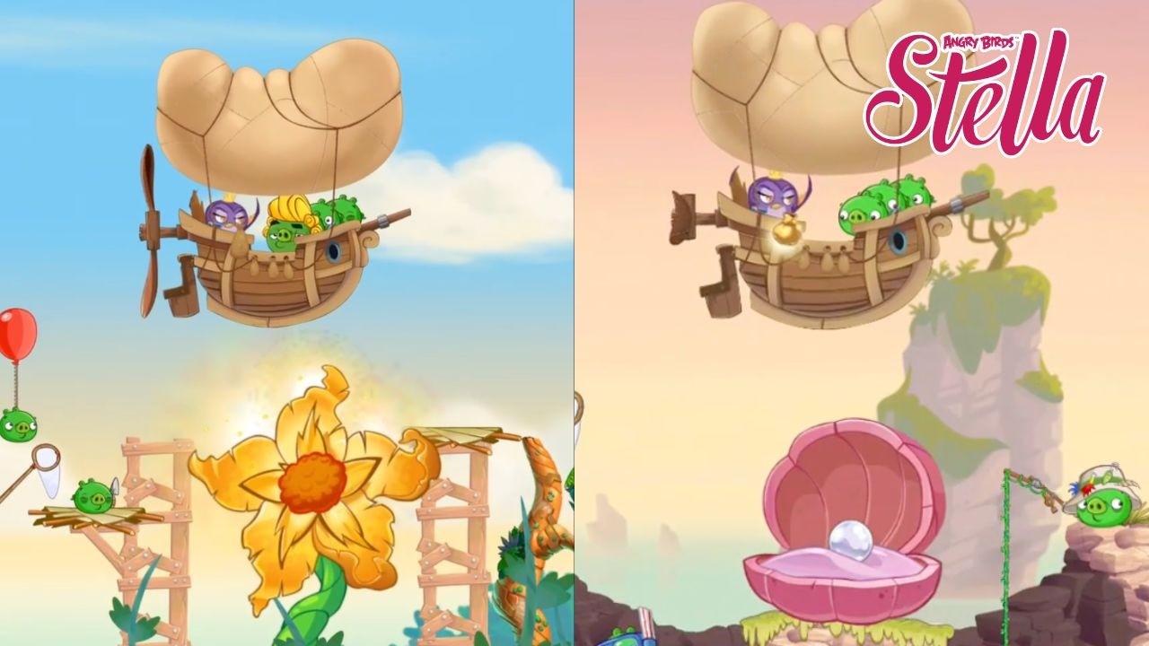 Angry Birds Stella Golden Sunflower + Golden Clam Levels
