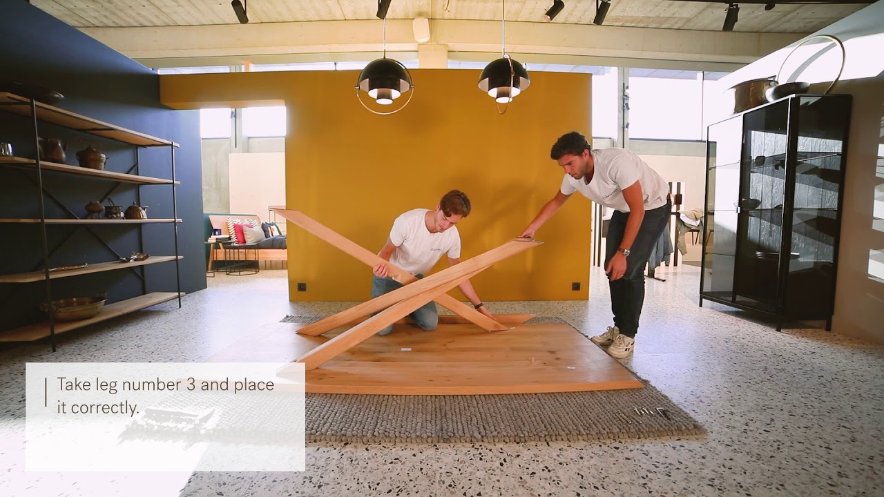 Ethnicraft | How to : Assembly instructions for the Ethnicraft Mikado dining table