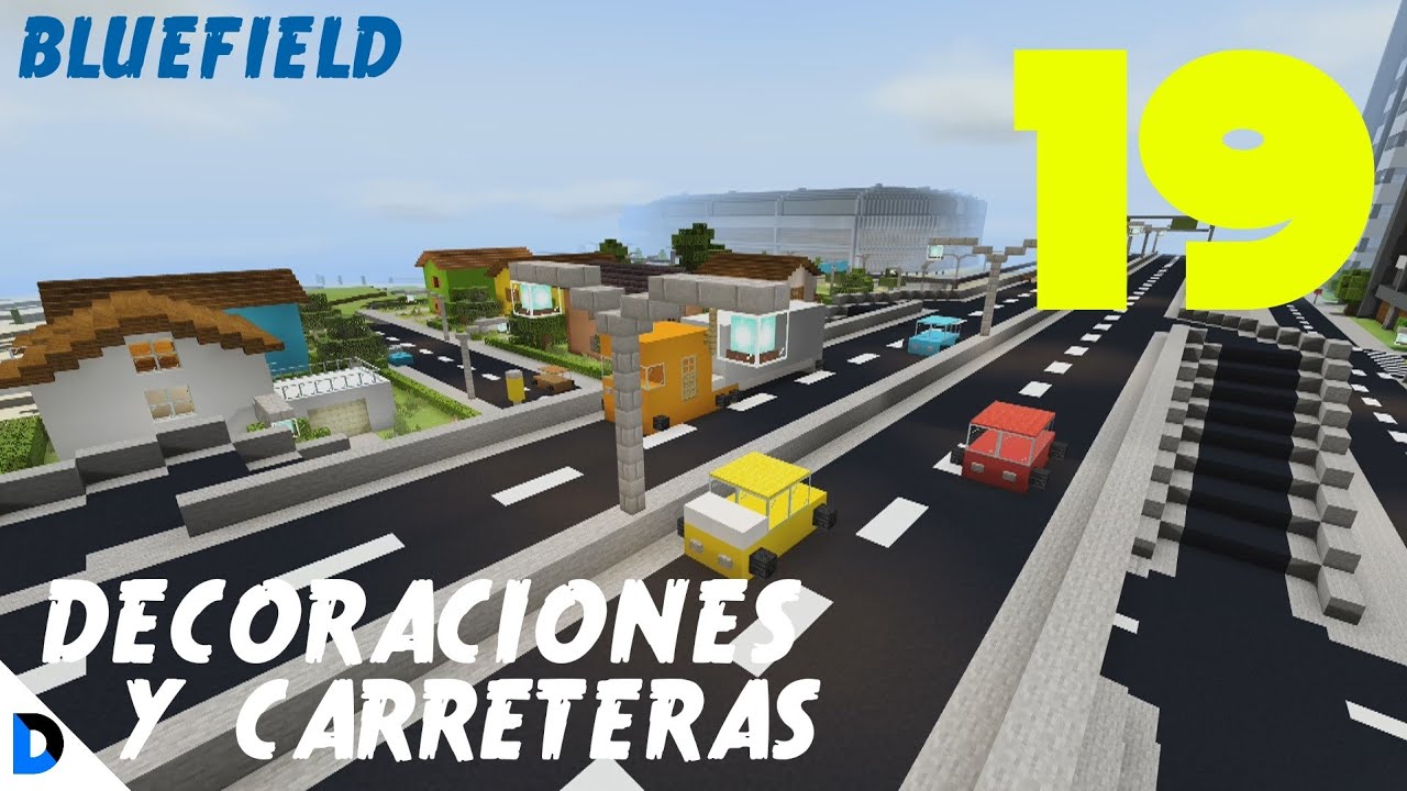 CONSTRUYENDO MI CIUDAD EN MINECRAFT #19 - CARRETERAS Y DECORACIONES - DIVANJM03