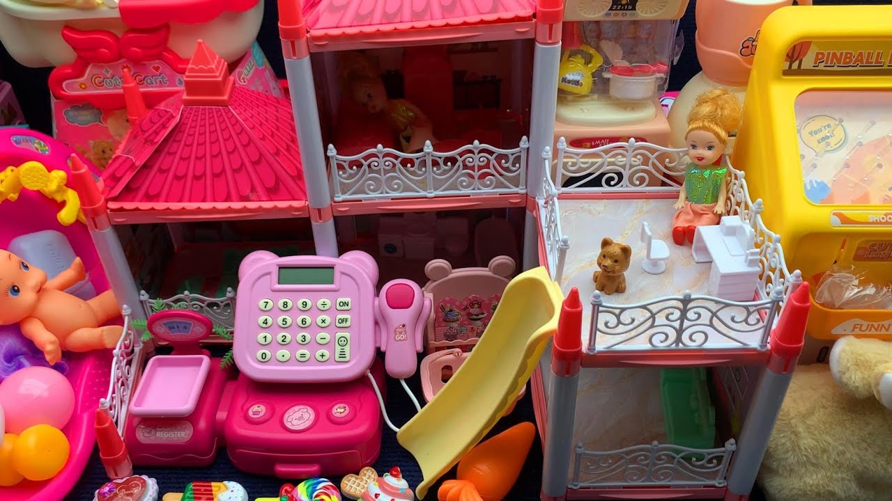 15-Minute Healing Stress-Relieving Pink Multi-Layer Princess House Slide Toy Set Unboxing ASMR