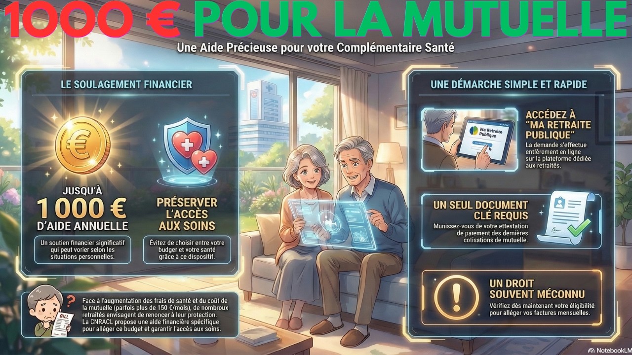🚨 RETRAITES CETTE AIDE PEUT PAYER VOTRE MUTUELLE JUSQU'A 1000€ ET PLUS