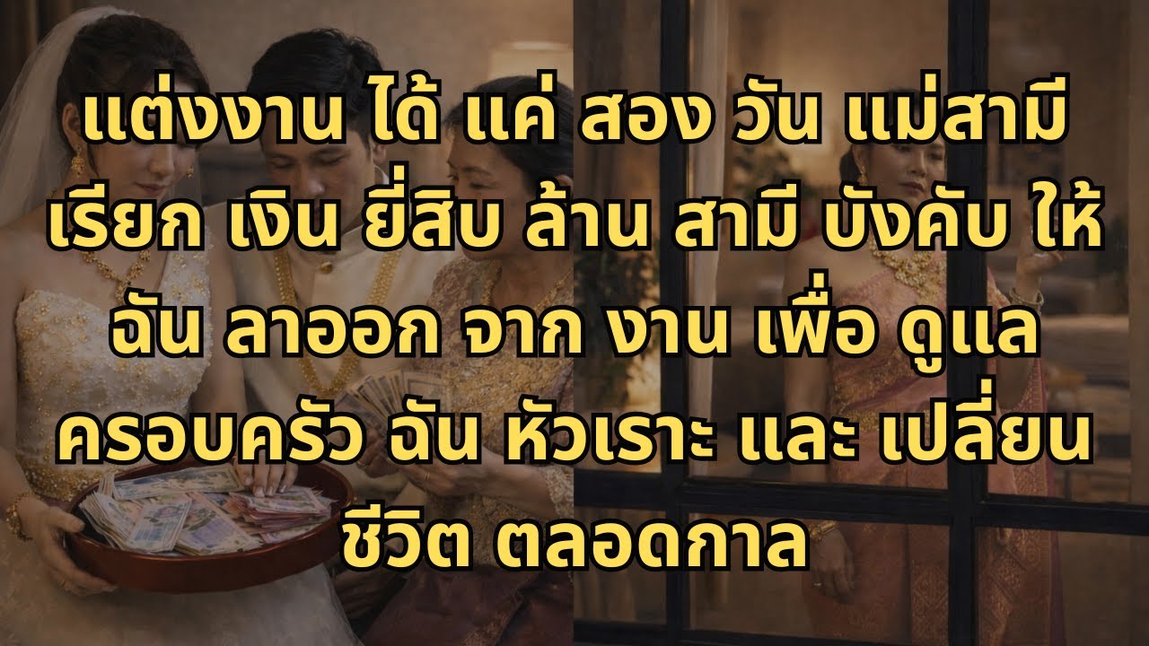 แต่งงานได้แค่ 2 วัน แม่สามีเรียกเงินค่าอาหาร 20 ล้าน สามีบังคับให้ฉันลาออกจากงานเพื่อดูแลครอบครัว..