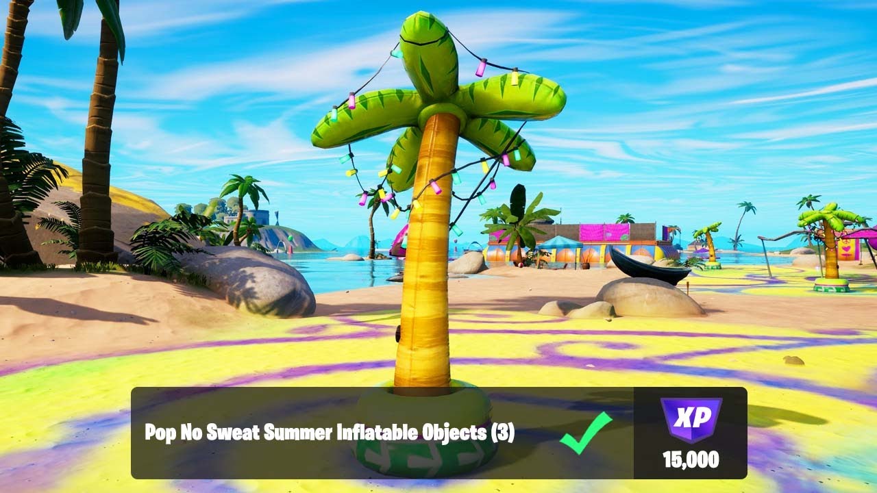 Pop No Sweat Summer Inflatable Objects Location - Fortnite