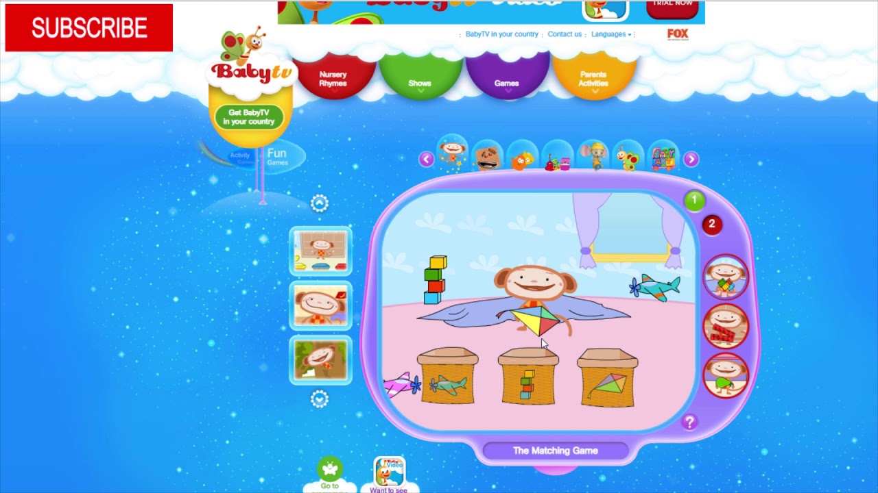 BabyTV | Oliver Matching Games for kids | ABC 123 Kids