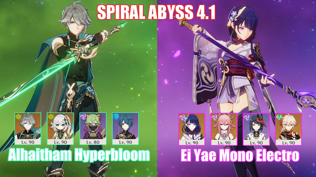 C0 Alhaitham Hyperbloom & C0 Raiden Mono Electro | Spiral Abyss 4.1 | Genshin Impact