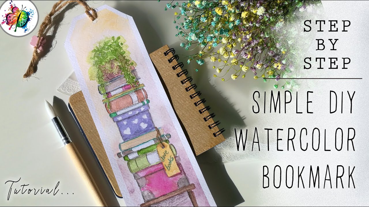 Simple Watercolor Bookmark for Beginners | Easy watercolor tutorial