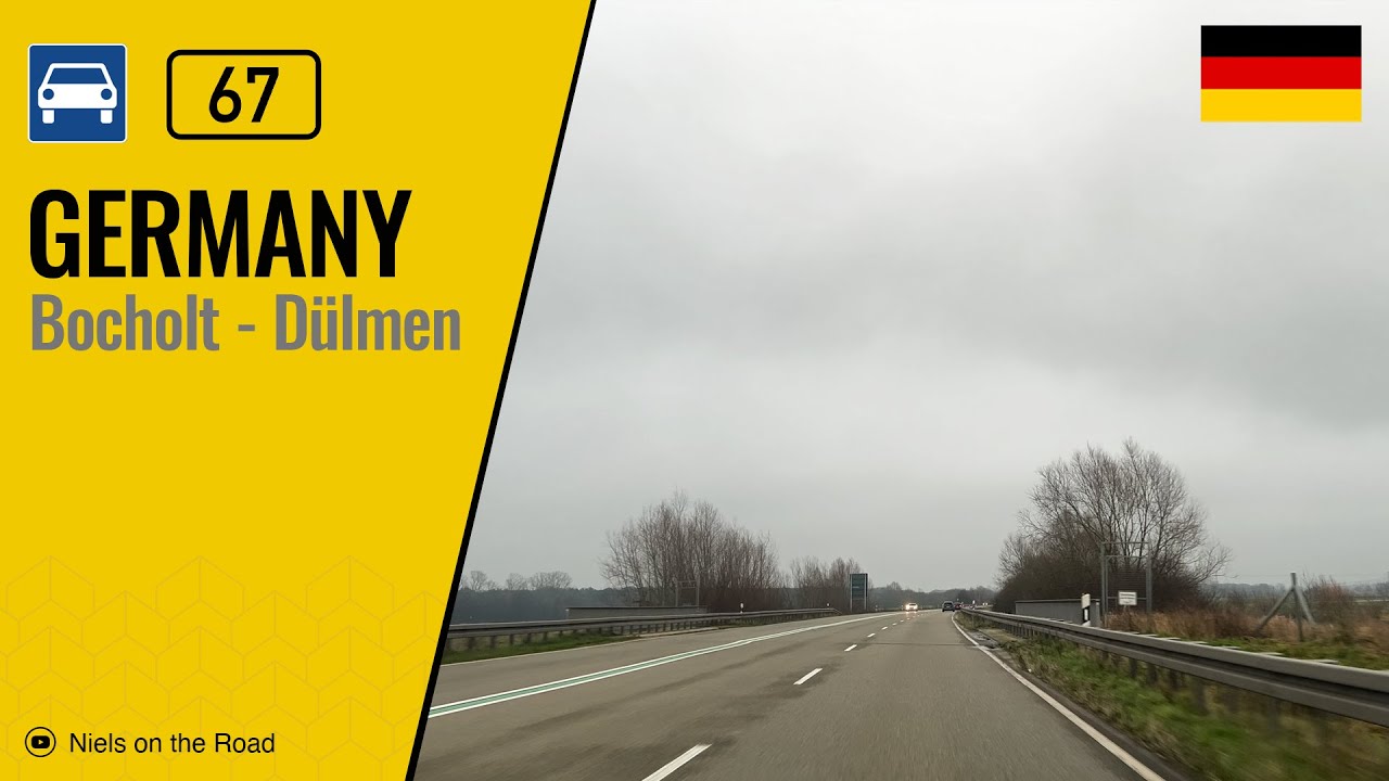 Driving in Germany: Bundesstra&szlig;e B67 & B474 from Bocholt to D&uuml;lmen