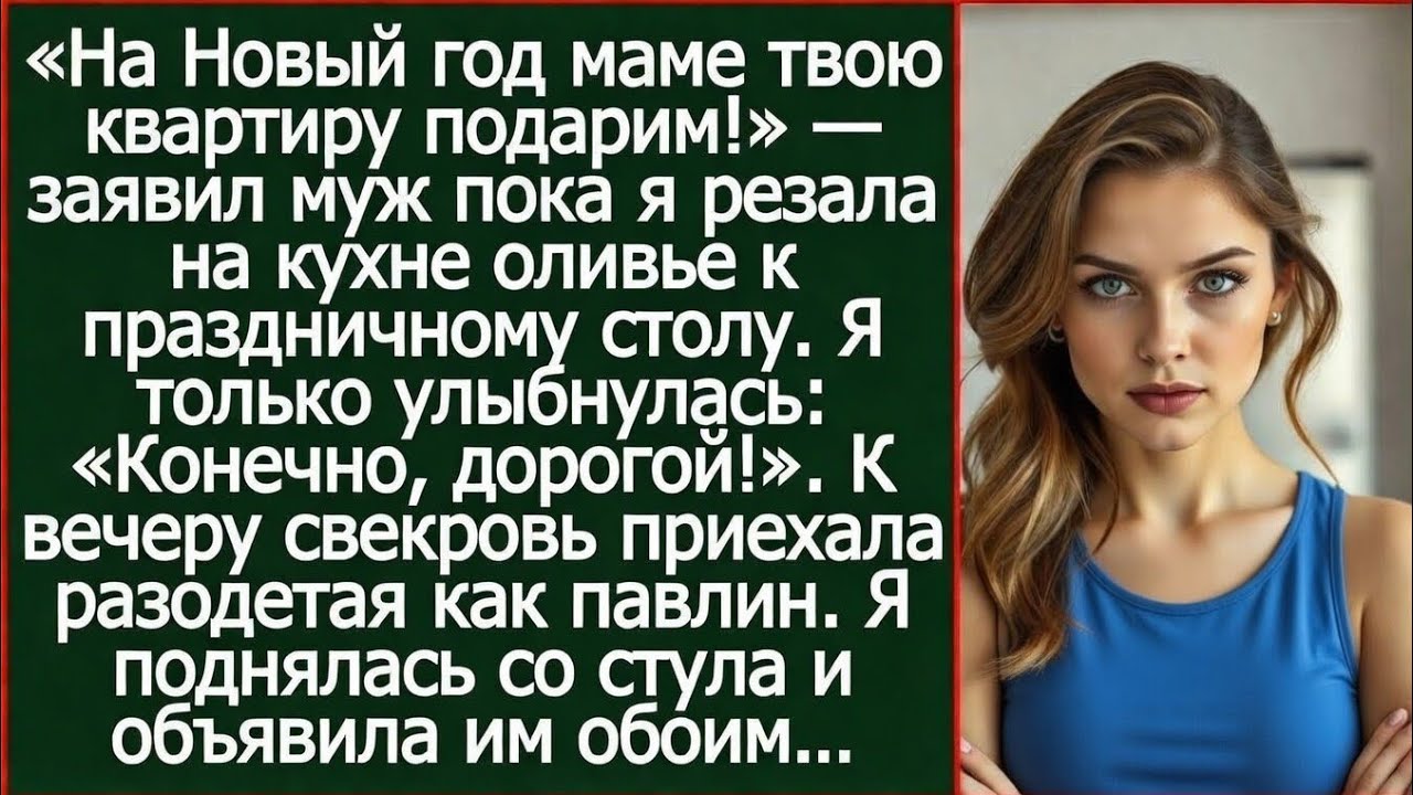 «На Новый год маме твою квартиру подарим!» — заявил муж пока я резала на кухне оливье.