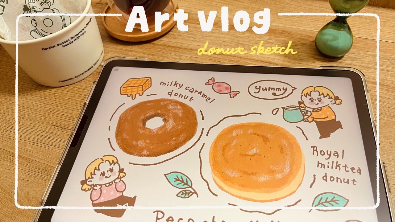 ［Art vlog］ドーナツスケッチしながらゆったり時間