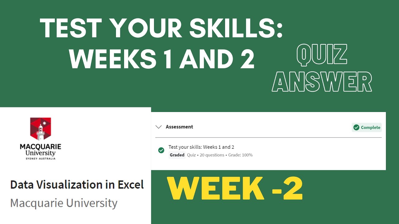 Data Visualization in Excel Macquarie University | Test your skills: Weeks 1 and 2| Week 2| Coursera