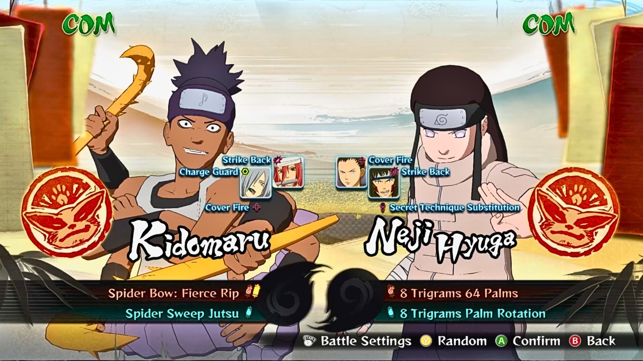 Kidomaru, Sakon and Tayuya VS Neji, Kiba and Shikamaru (CPU vs. CPU) | Naruto Shippuden Storm 4