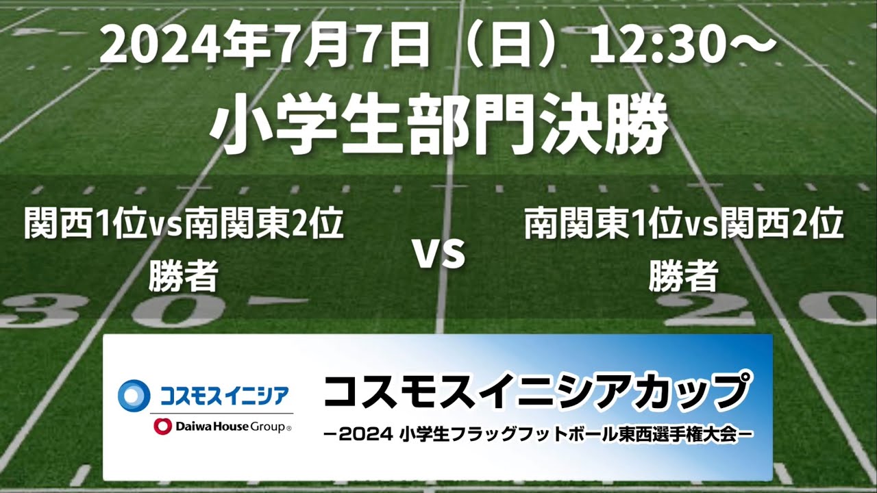 小学生部門決勝戦【コスモスイニシアカップ～2024小学生フラッグフットボール東西選手権大会～】