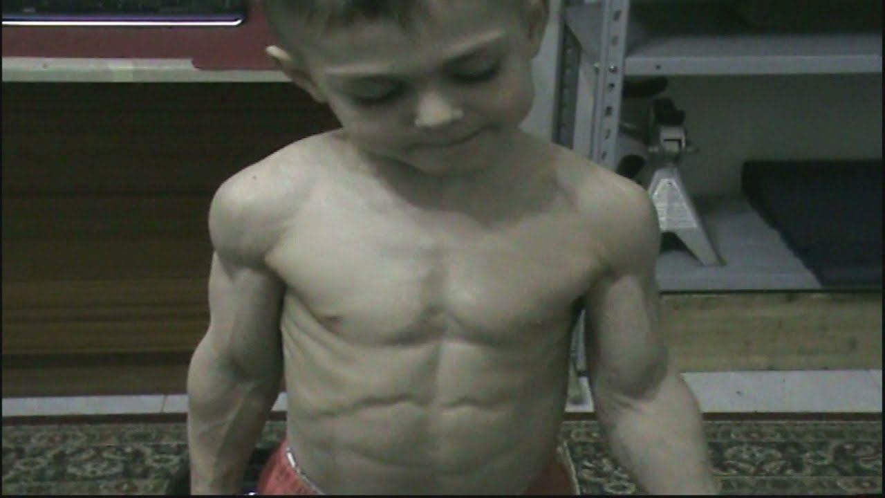 kid ! biceps workout with dumbbells