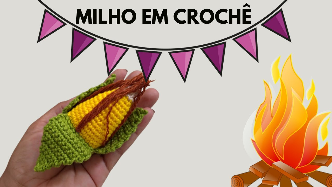 Espiga de milho em crochê, milho em amigurumi,