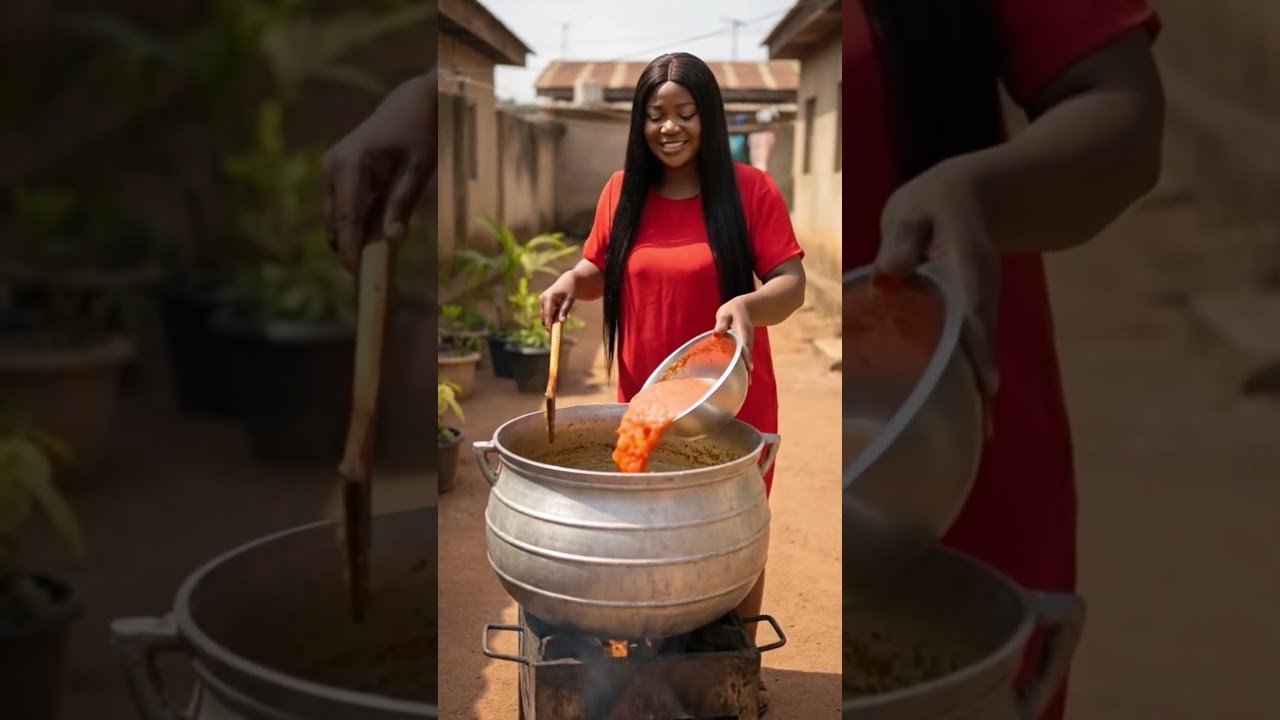Mama emeka cooking for the less privileged children 