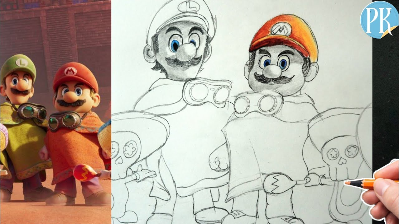 How to Draw Super Mario Galaxy poster |  Step by Step