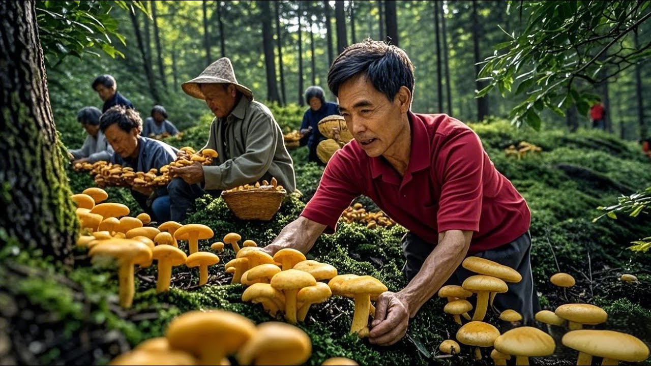 湖南大山又长黄枞菌了，冬宝和爸爸进山，三小时扯了一背篓，真爽 【湘西冬宝】