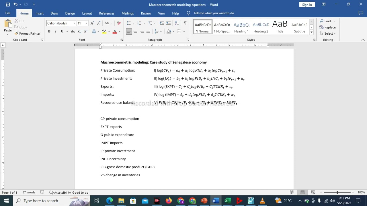 Macroeconometric Modelling and forecasting using EViews:Part 1