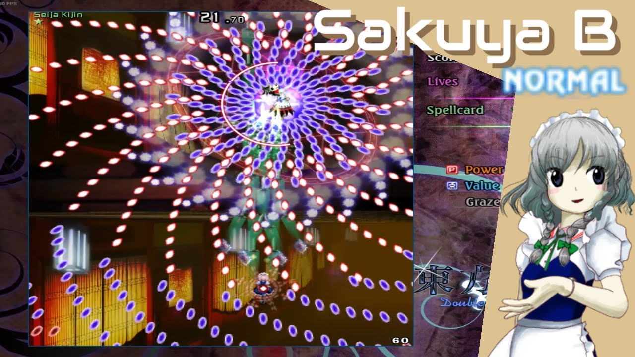 Touhou 14 - Double Dealing Character | Sakuya B Normal 1cc