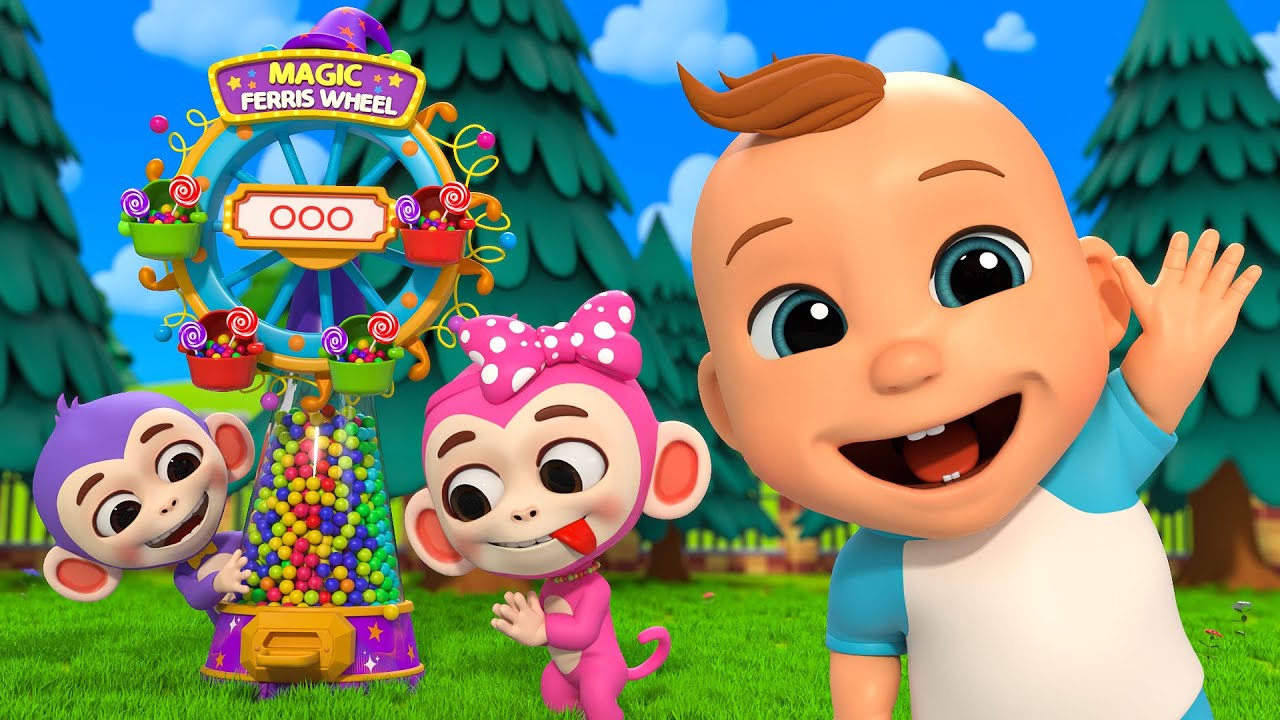 Colorful Candy Wheel Game with Animal Friends! + More LuLu Melon Children's Nursery Songs